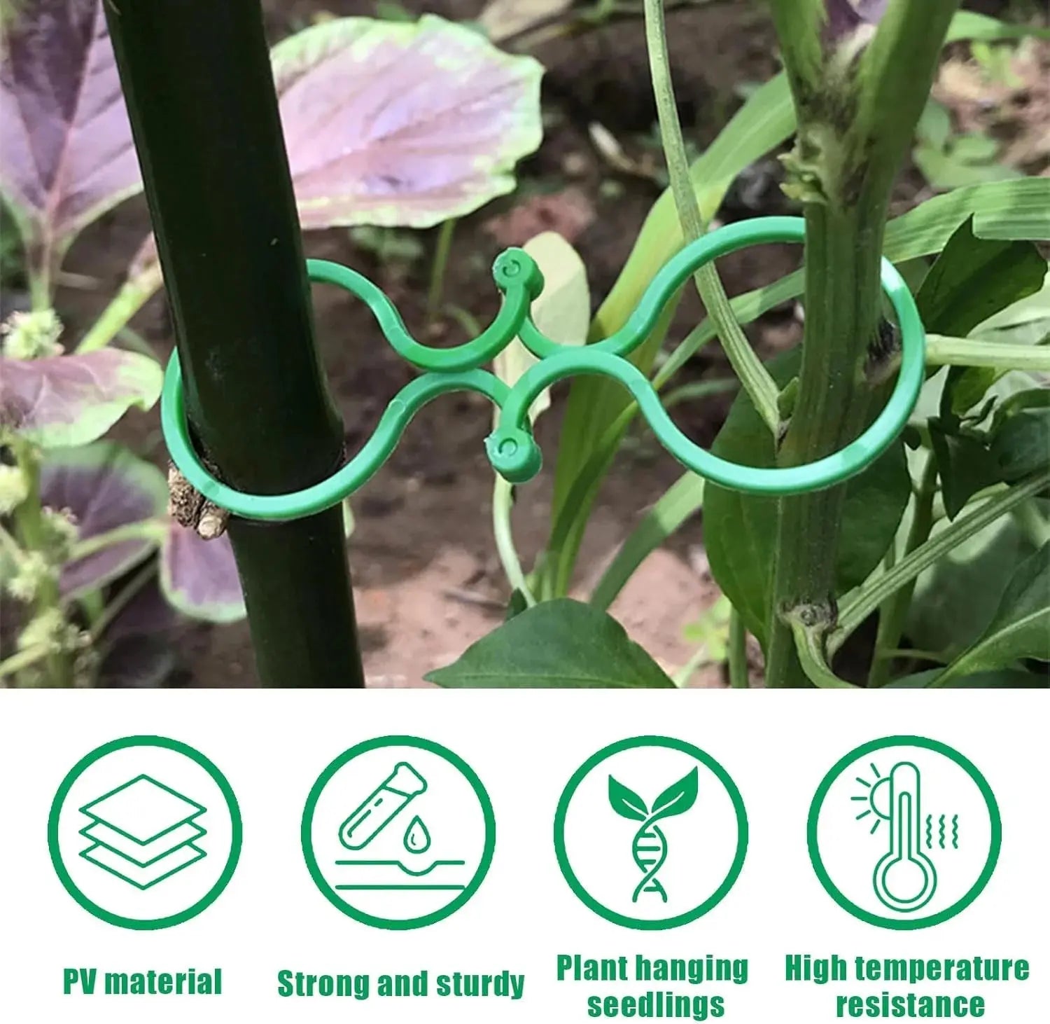 100pc Green Plastic Plant Climbing Support Clips Set Qatar