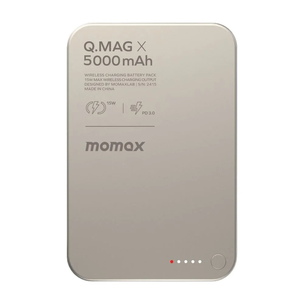 MOMAX Q.Mag X 5000mAh Gen2 15W Ultra Slim MagSafe Wireless Power Bank