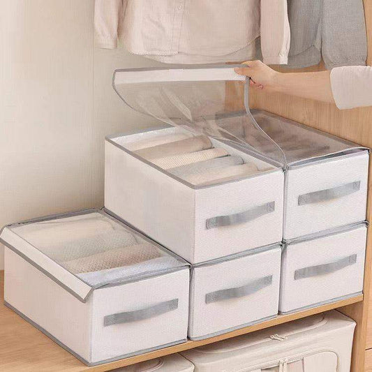 12 Grid Cloth Organizer Wardrobe Storage Box With Cover