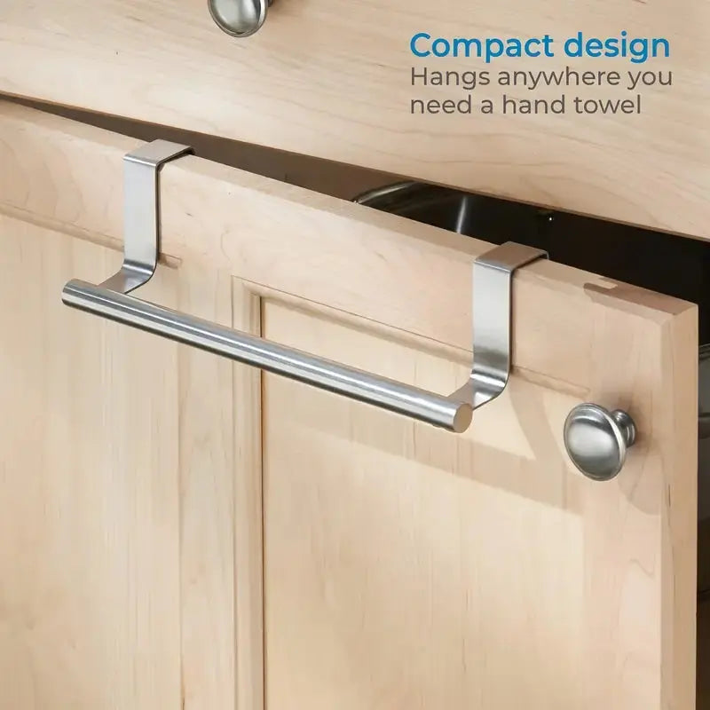 Over Door Towel Bar Rack – Stainless Steel Cabinet & Cupboard Hanger for Kitchen & Bathroom temu 