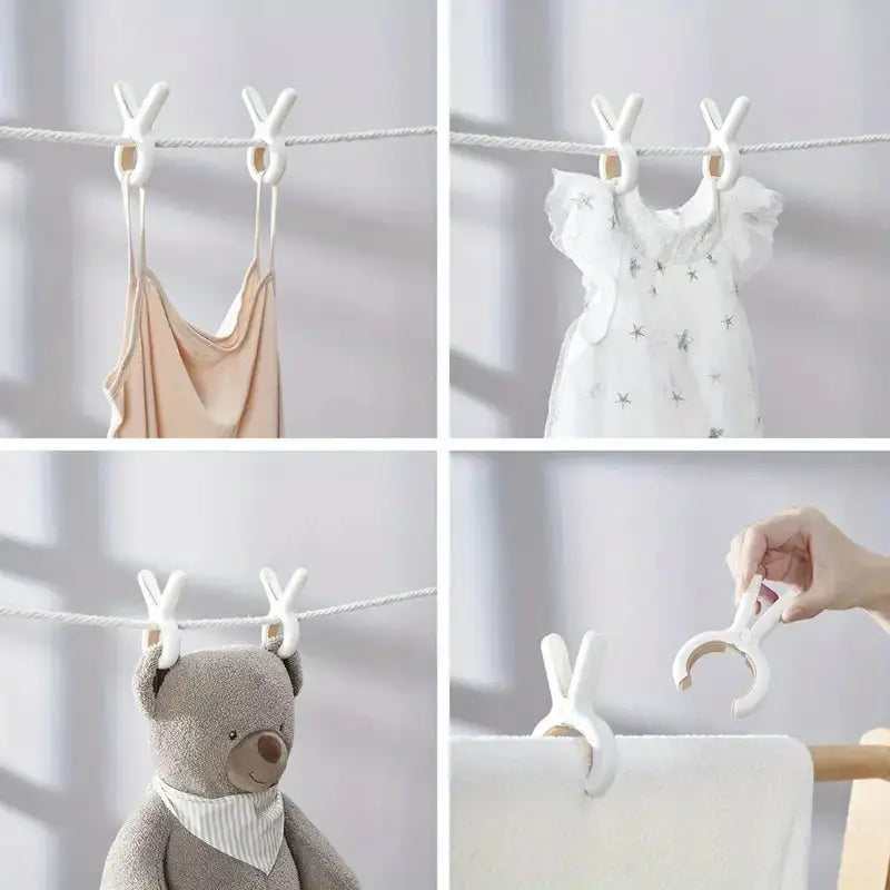 Laundry Clothes Hooks with Clips - Heavy Duty Beach Towel Pins Clips - Scrollcart Qatar