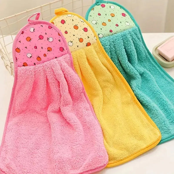 3-Piece Coral Fleece Hanging Finger Tip Towels Scrollcart Qatar