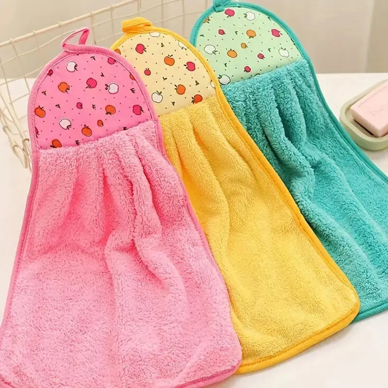 3-Piece Coral Fleece Hanging Finger Tip Towels Scrollcart Qatar
