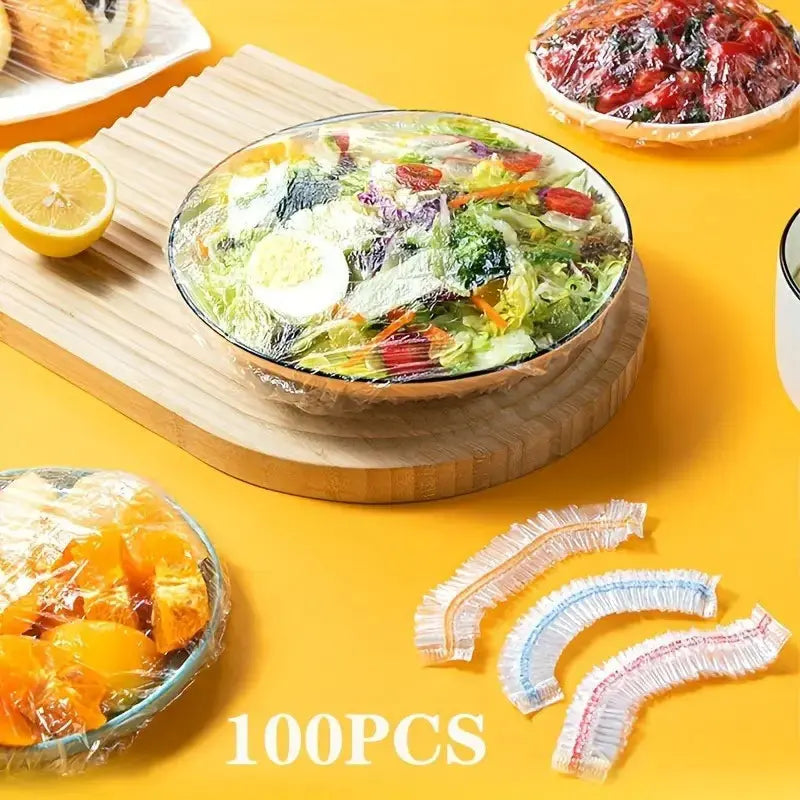 Disposable Plastic Food Wrap Covers -100 pcs temu