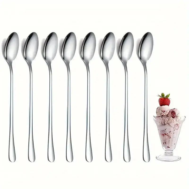 8-Piece Polished Stainless Steel Spoon Set Scrollcart Qatar