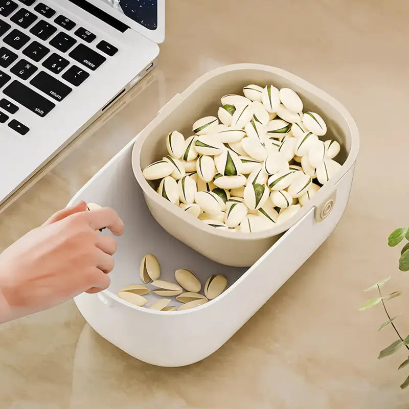 1pc Double Layer Storage Basket with Drain Tray Qatar