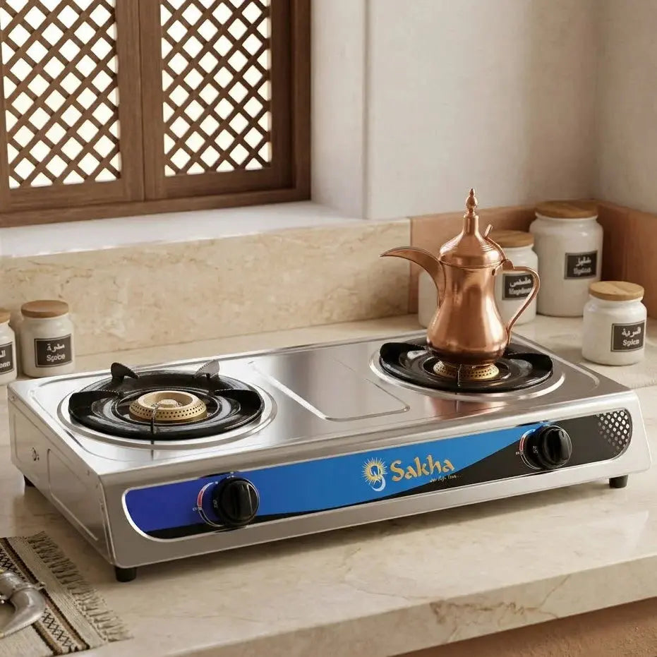 2-Burner Stainless Steel LPG Gas Stove For Cooking– Sakha Scrollcart Qatar 
