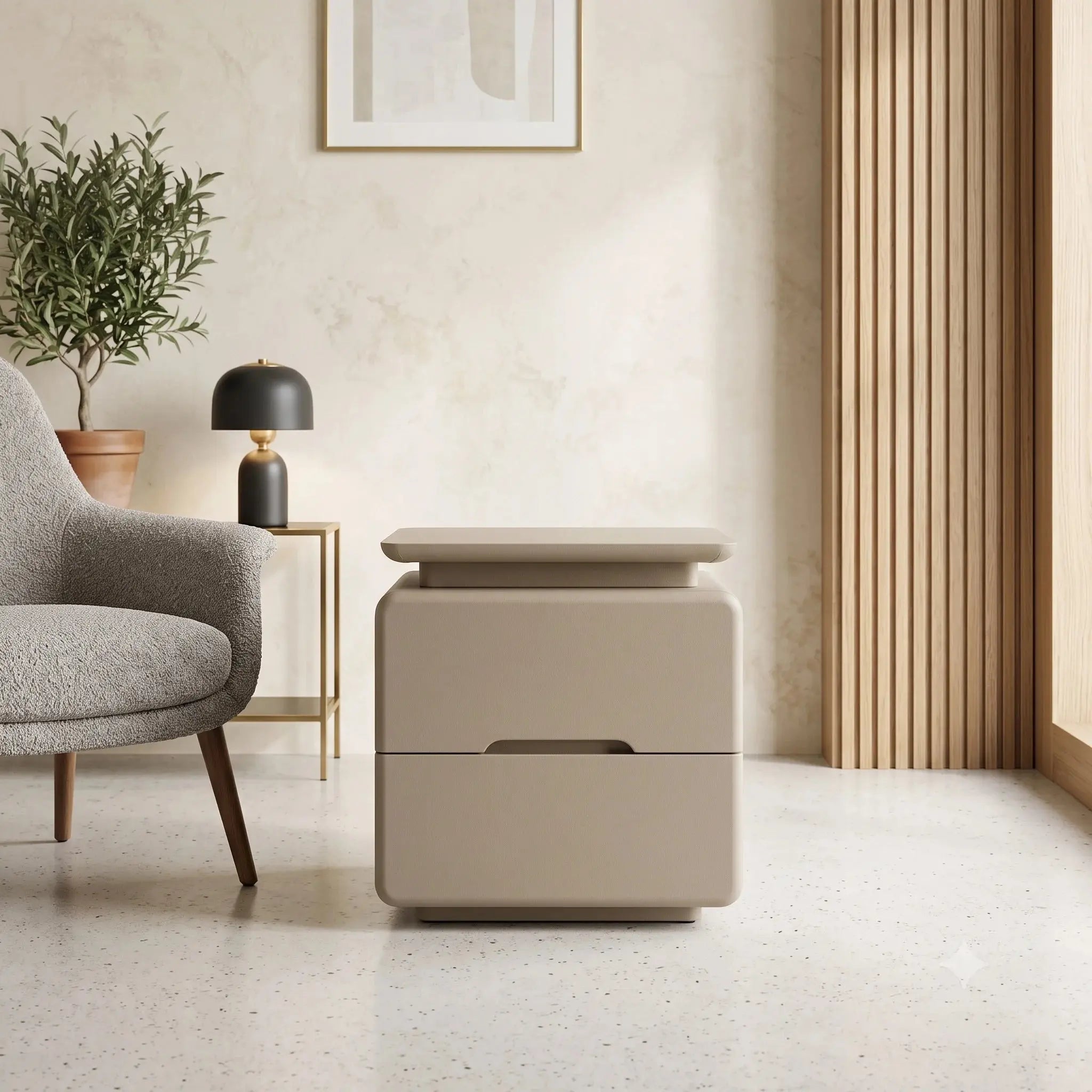 Elegant 2 Drawer Bedside Table with Storage Doha Qatar