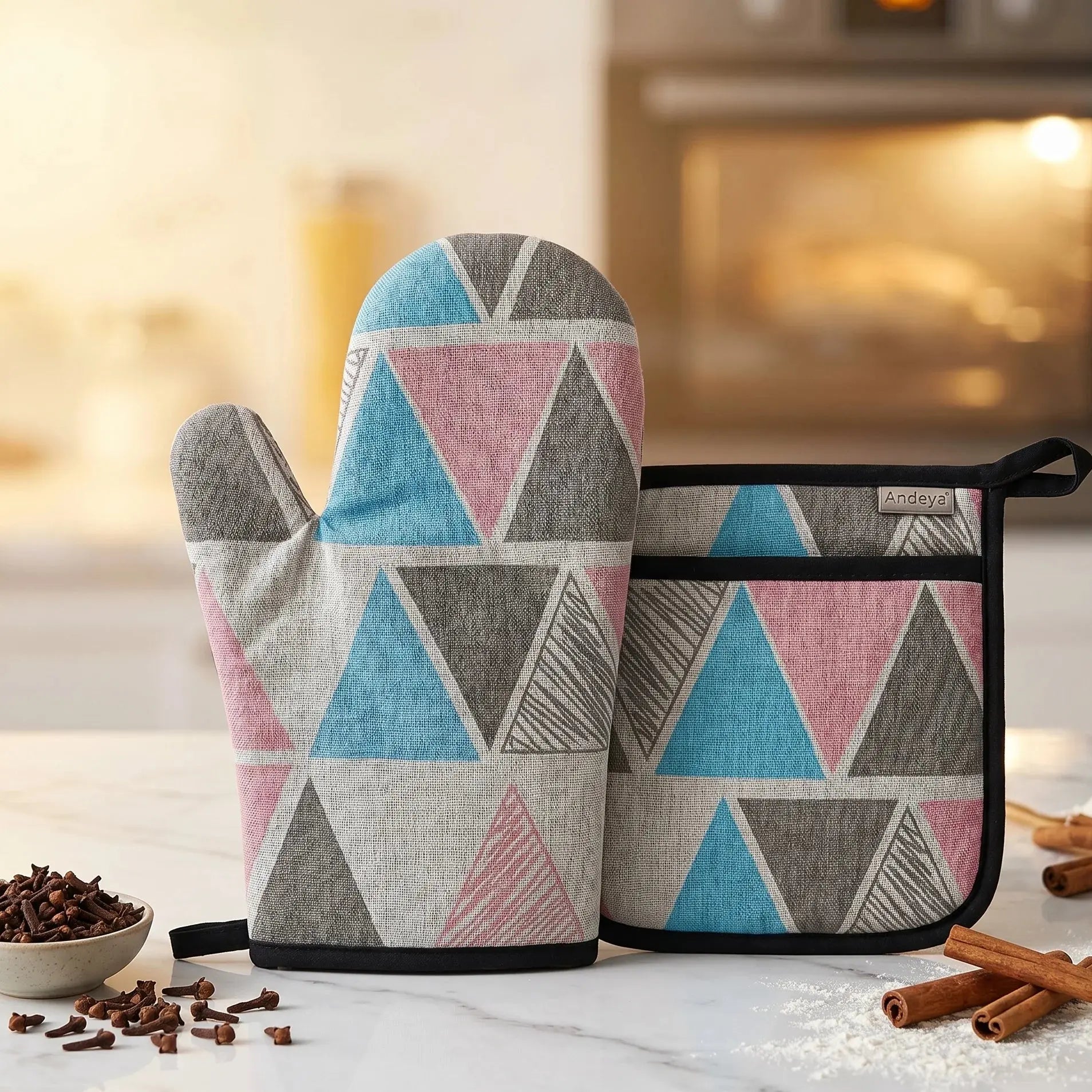 2-Piece Microwave Oven Glove & Pot Holder Set Scrollcart Qatar 