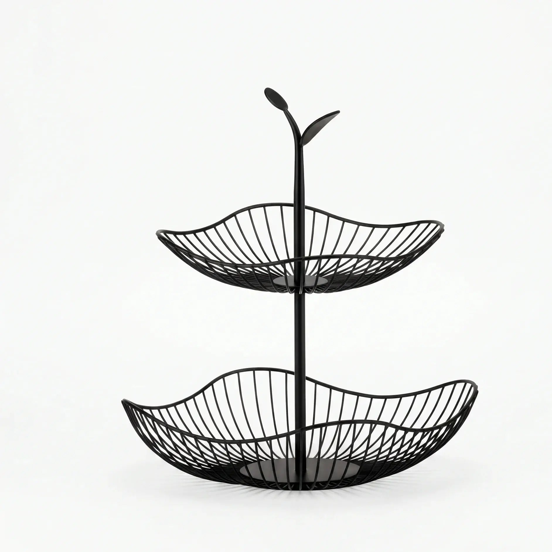 2 Tier Metal Fruit Basket Stand Detachable Kitchen Organizer Scrollcart Qatar 