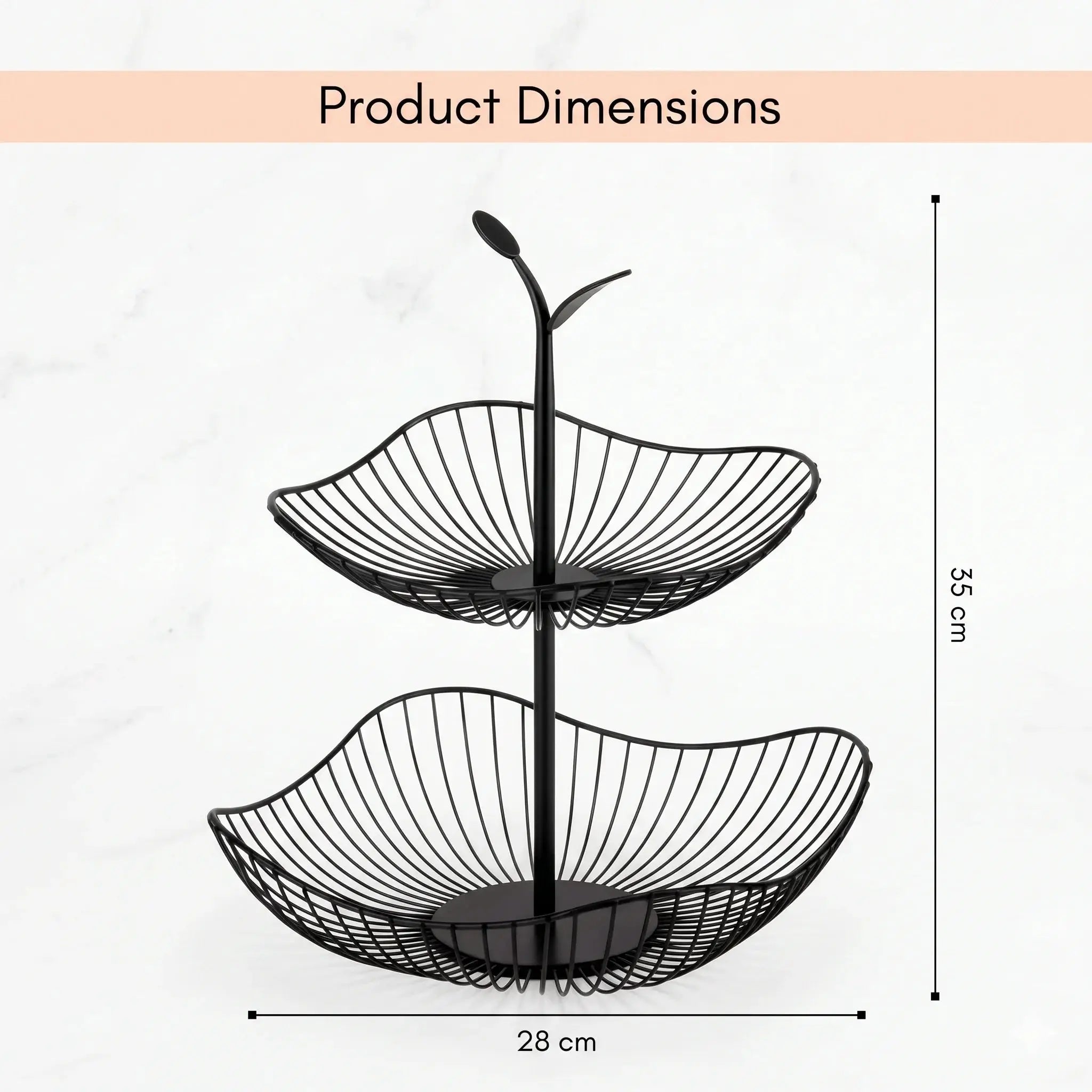 2 Tier Metal Fruit Basket Stand Detachable Kitchen Organizer Scrollcart Qatar 