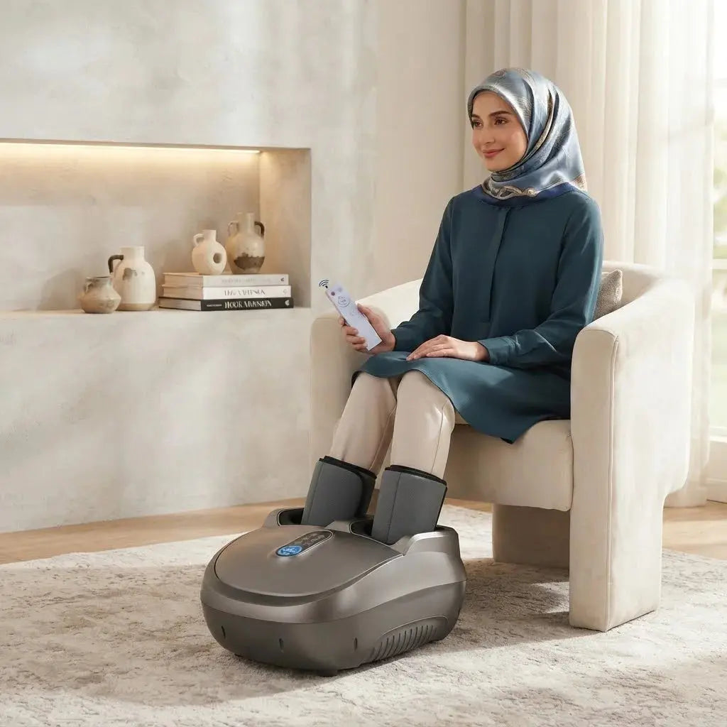 2-in-1 Foot & Leg Massager Machine with Heat and Air Compression Scrollcart Qatar 