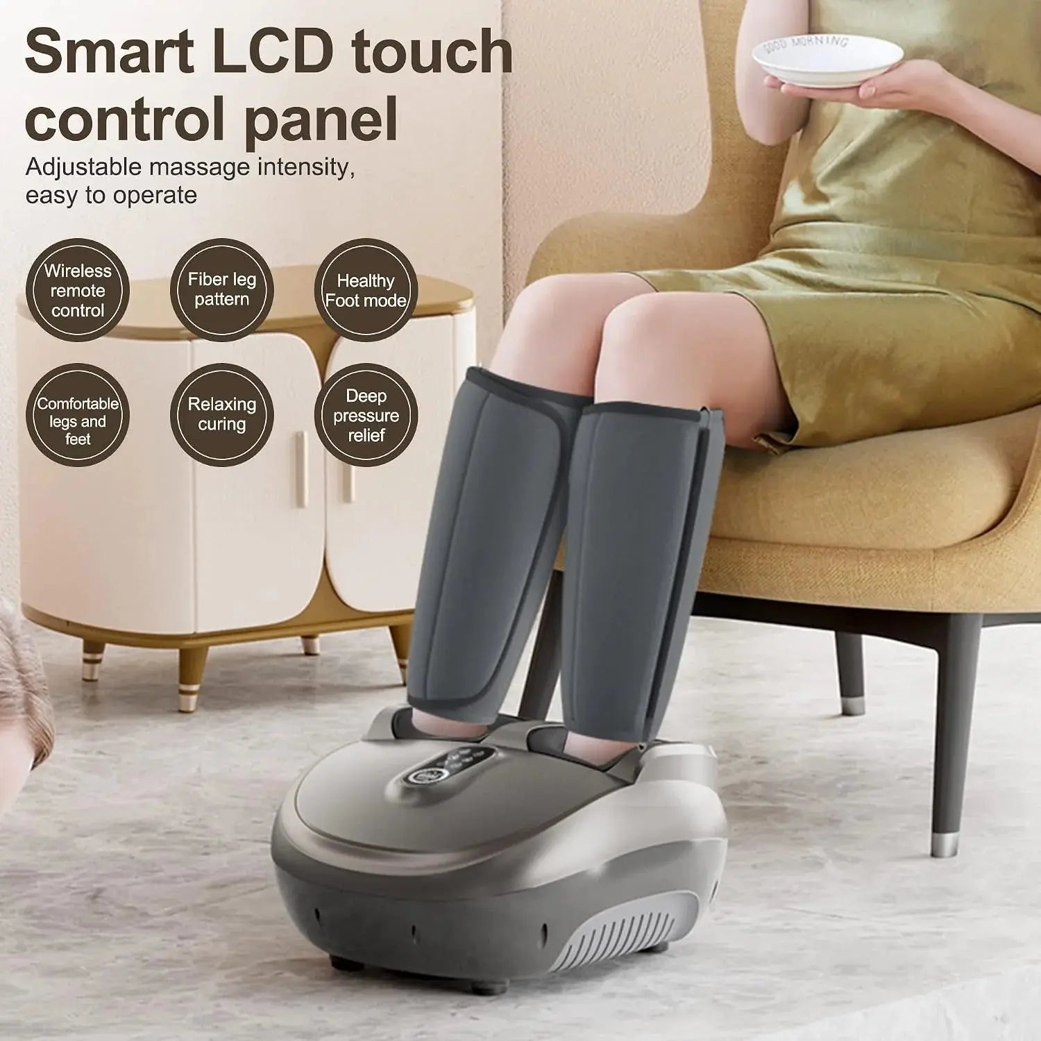 2-in-1 Foot & Leg Massager Machine with Heat and Air Compression Scrollcart Qatar 