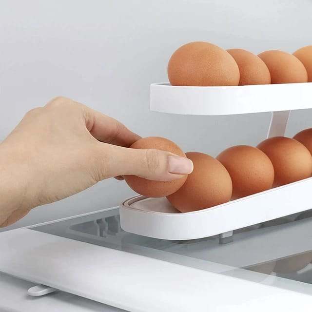 Egg rack -Auto Scrolling | kitchen Essentail | 14 Eggs Capacity holder 2