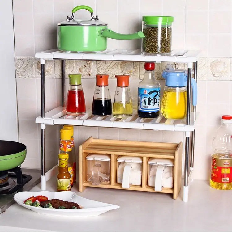Kitchen Layered Rack 2 layer Storage Kitchen Rack ShelfMy Store2 layer Storage Kitchen Rack