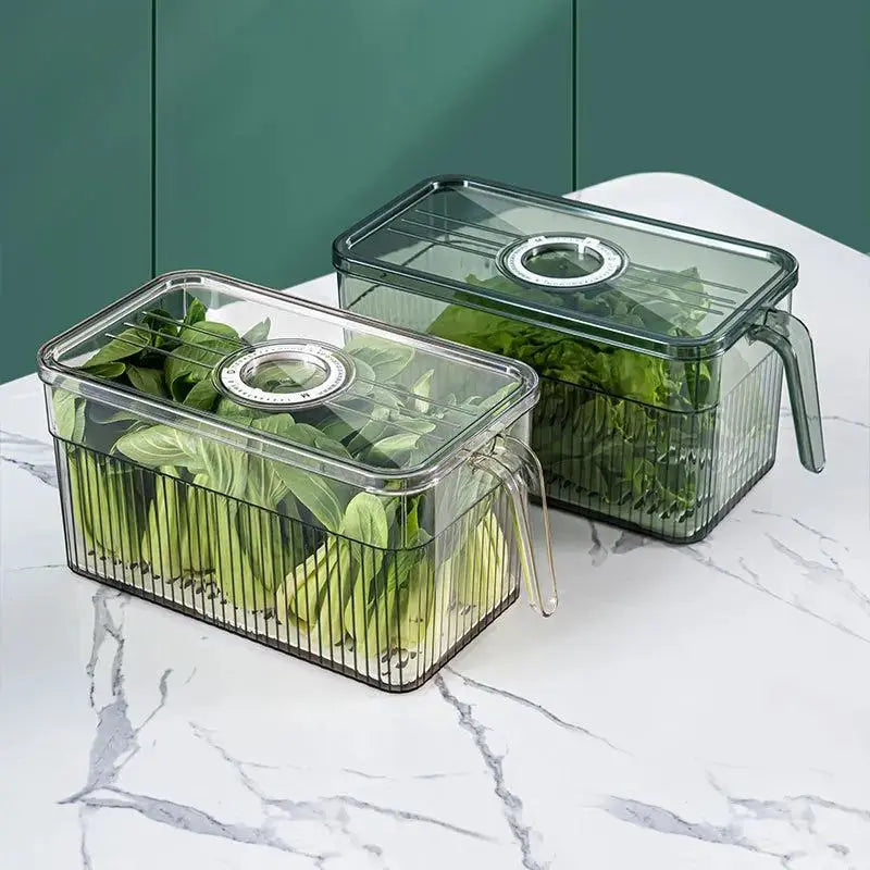 2 pcs Food Storage Boxes - Freezer Storage With Adjustable Timer Boxes with Lids - Scrollcart Qatar