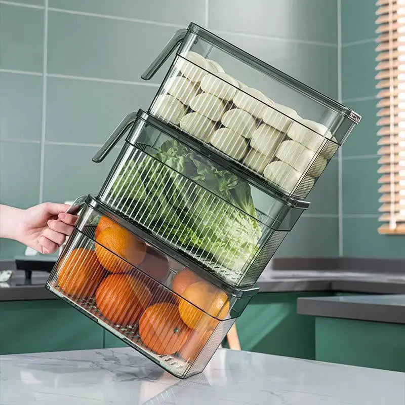 2 pcs Food Storage Boxes - Freezer Storage With Adjustable Timer Boxes with Lids - Scrollcart Qatar