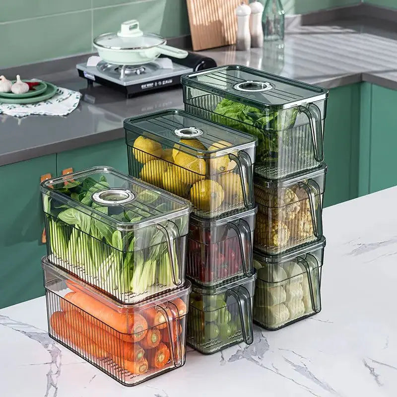 2 pcs Food Storage Boxes - Freezer Storage With Adjustable Timer Boxes with Lids - Scrollcart Qatar