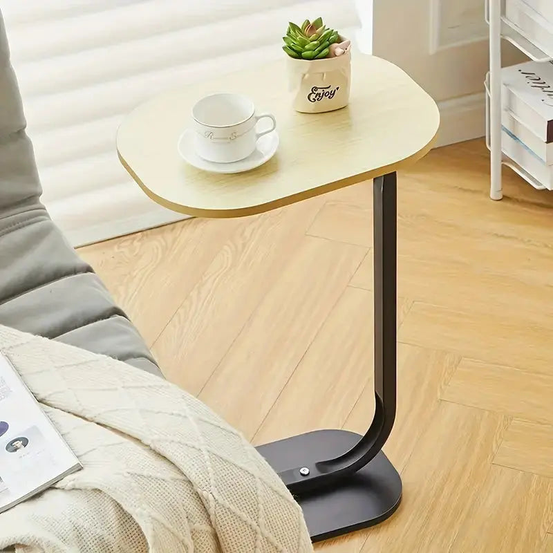 Portable Mini C-Shaped Tea Table – Wooden Side Table for Home Scrollcart Qatar 