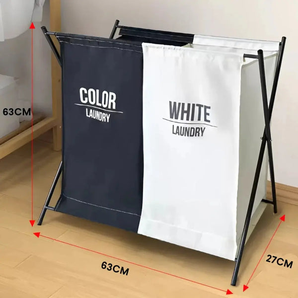 Collapsible Color Separator Laundry Basket for Home - Scrollcart Qatar