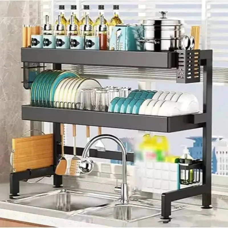 2 tier Side View - Dish Drying Sink Over Rack