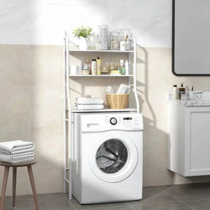 3 Layer Over Washing Machine Metal Storage Rack-Space Saving Organiser Scrollcart Qatar 