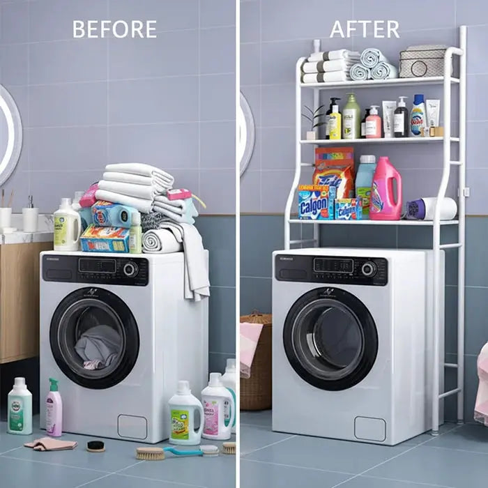 3 Layer Over Washing Machine Metal Storage Rack-Space Saving Organiser Scrollcart Qatar 