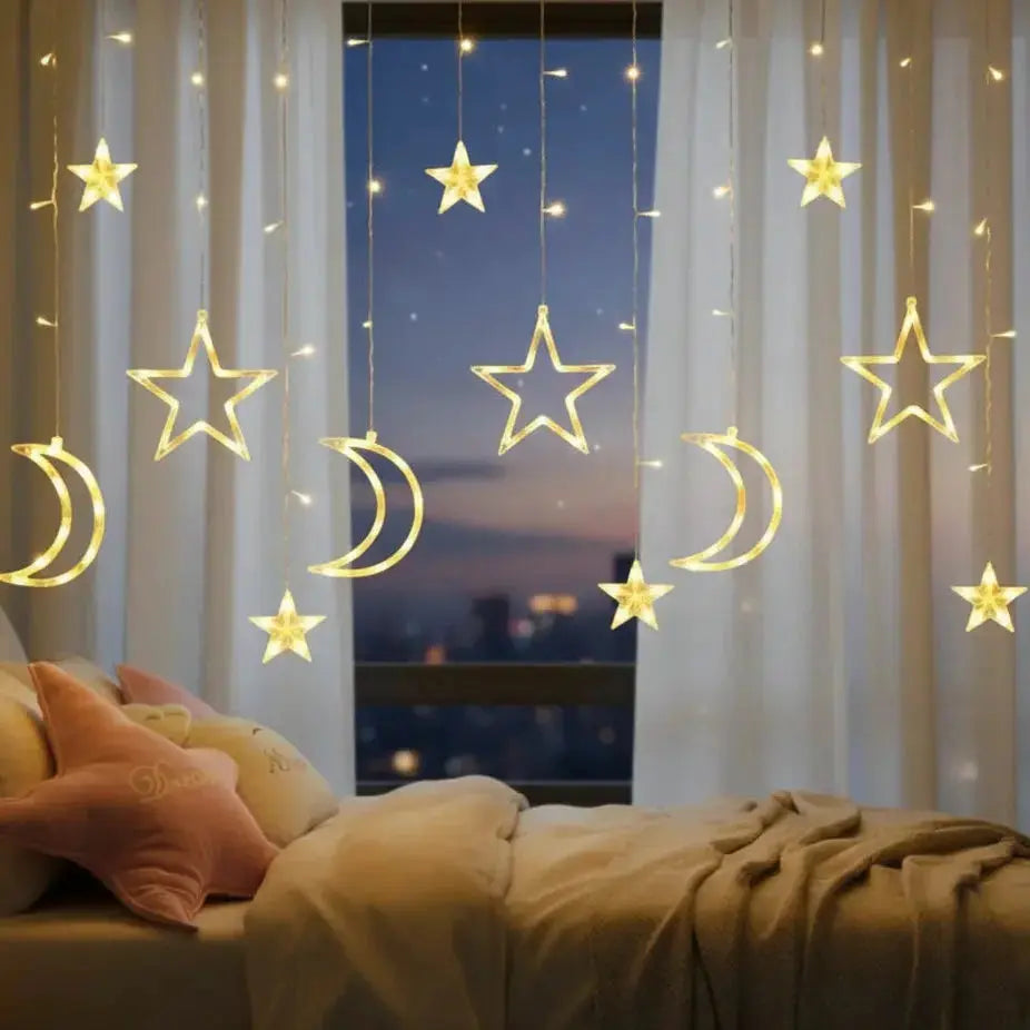3.5M LED Star Moon String Lights - Ramadan Decor Qatar