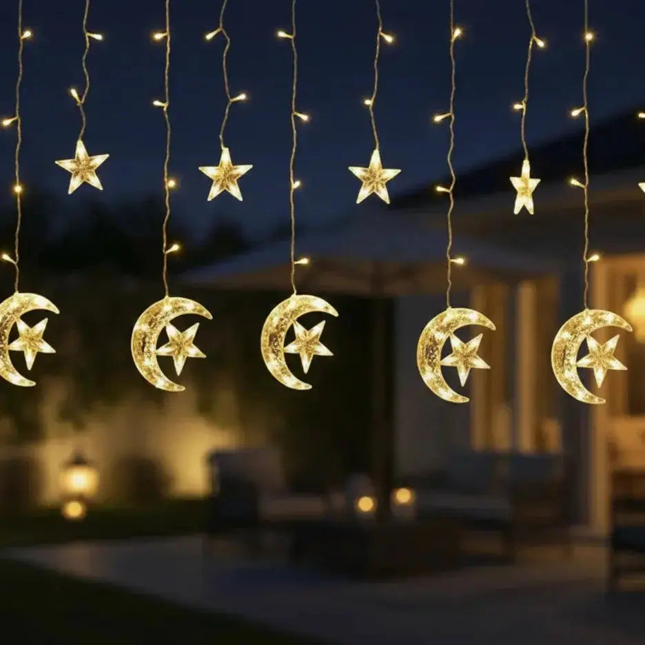 3.5M LED Star Moon String Lights - Ramadan Decor Qatar
