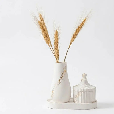 3-Piece Decorative Vase & Concrete Trinket Set | Modern Home Decor Accessories Scrollcart Qatar 