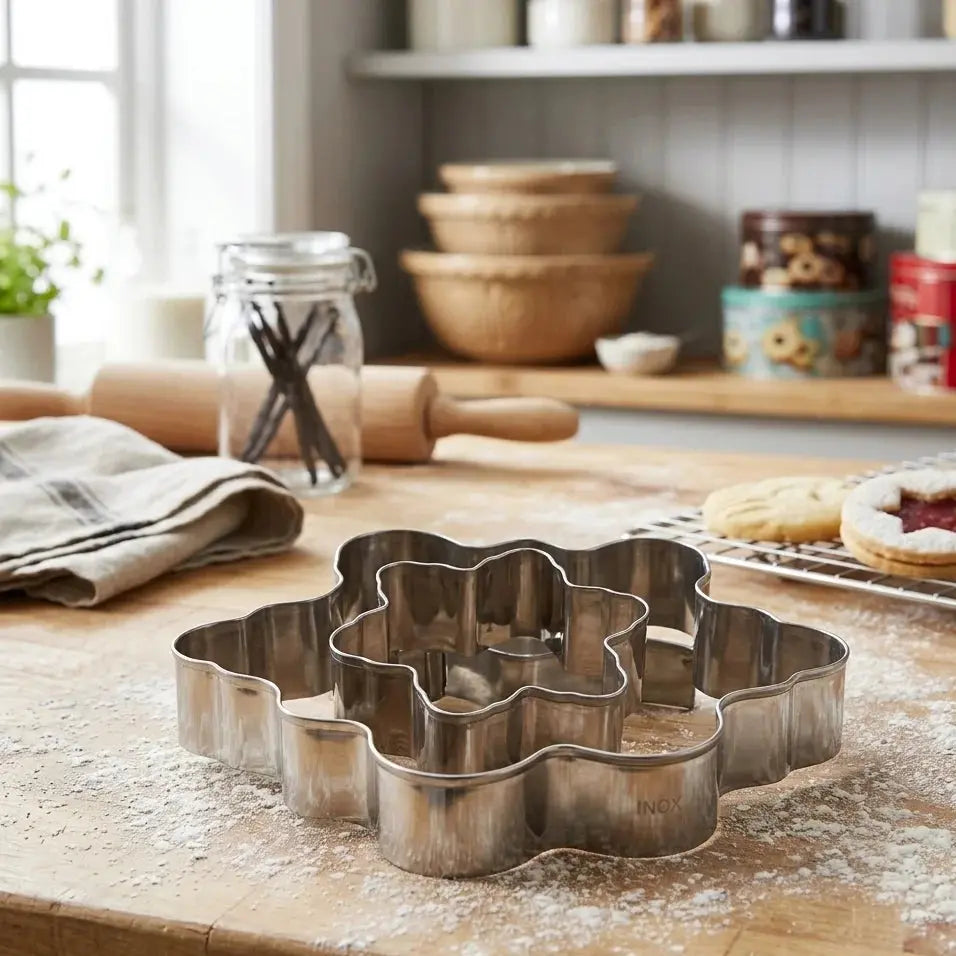 3-Piece Stainless Steel Flower Cookie & Fondant Cutter Set Scrollcart Qatar 