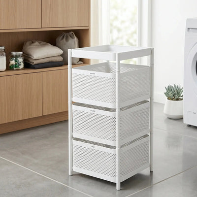 3-Tier Revolving Kitchen Storage Rack with Wheels Qatar