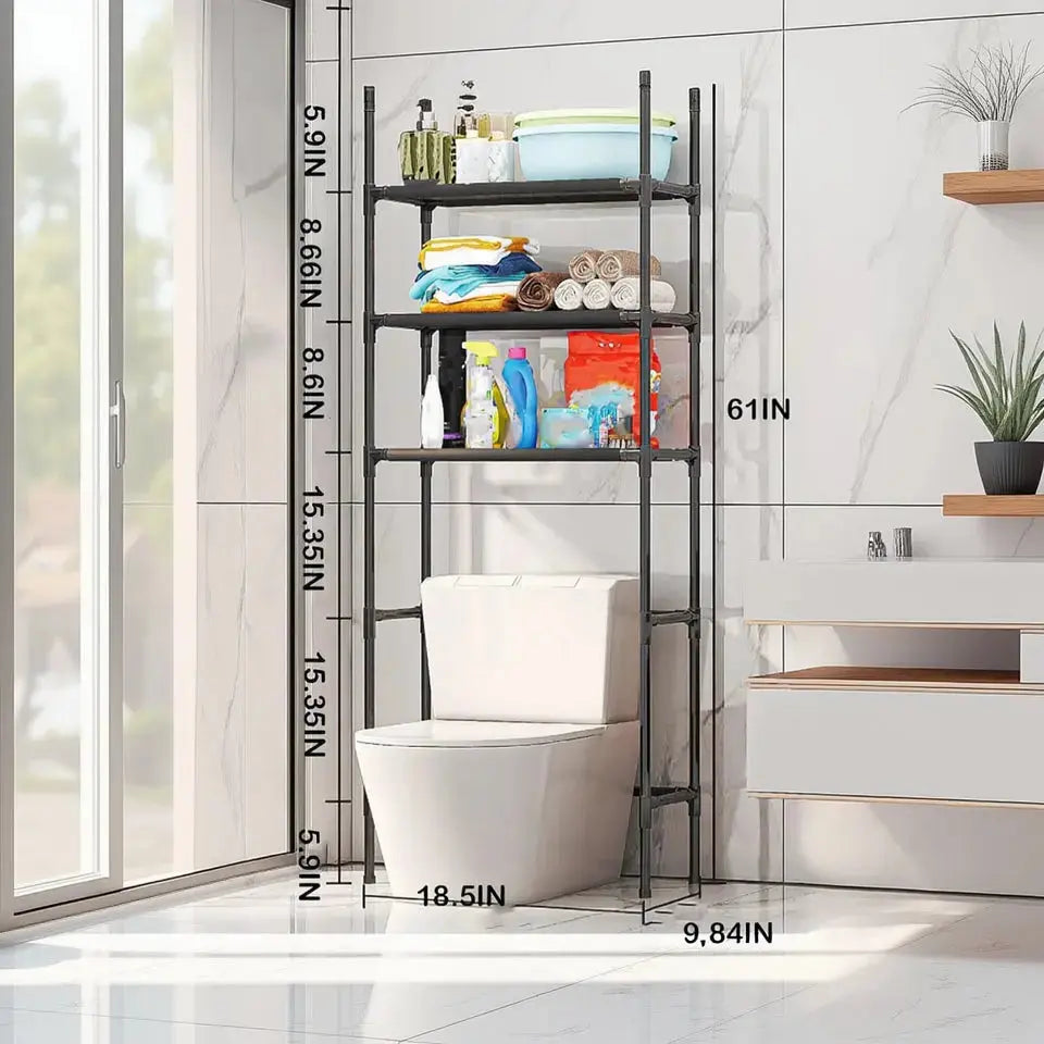 3-Tier Over Toilet Bathroom Storage Rack- Scrollcart Qatar