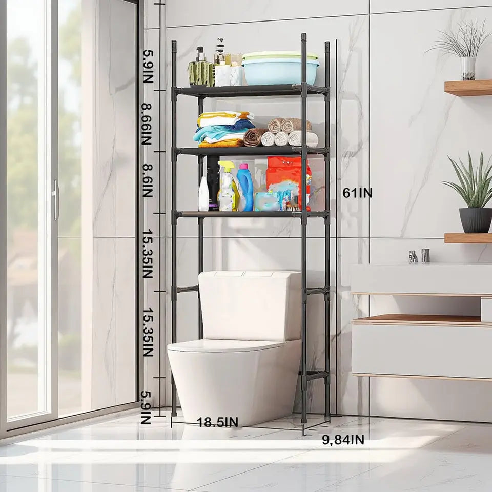 3-Tier Over Toilet Bathroom Storage Rack- Scrollcart Qatar