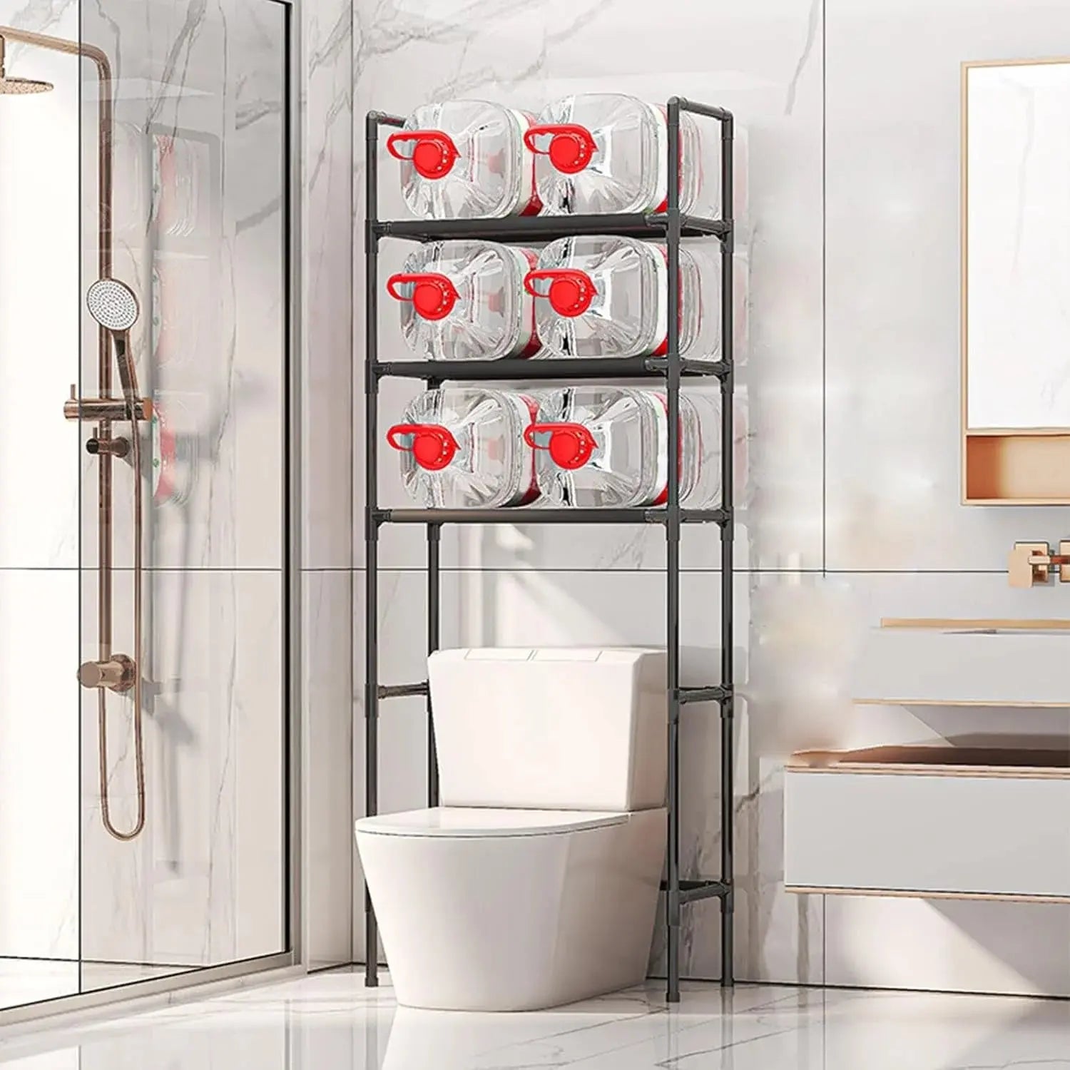 3-Tier Over Toilet Bathroom Storage Rack- Scrollcart Qatar