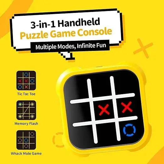 3-in-1 Electronic Tic Tac Toe Game -Learning Toy for Kids
