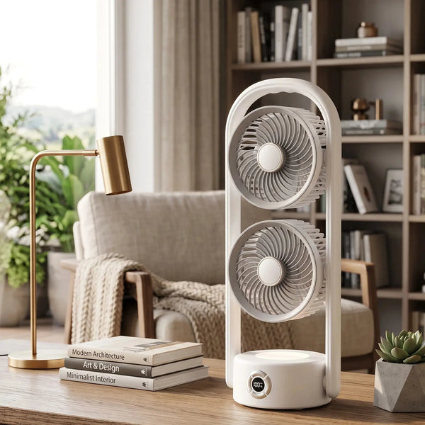 3-in-1 Foldable Dual Head Spray Fan | Portable Air Cooler