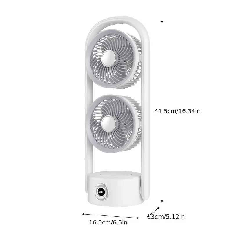 3-in-1 Foldable Dual Head Spray Fan | Portable Air Cooler 