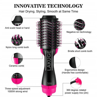 3-in-1 Hair Dryer Volumizer Brush – Blow Dryer, Curler & Styler doha qatar