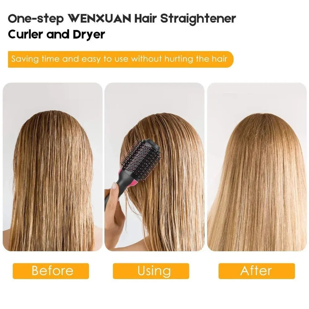 3-in-1 Hair Dryer Volumizer Brush – Blow Dryer, Curler & Styler doha qatar