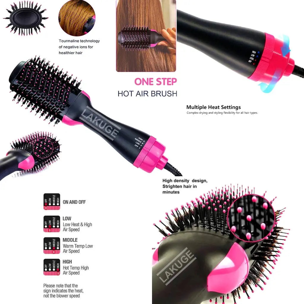 3-in-1 Hair Dryer Volumizer Brush – Blow Dryer, Curler & Styler doha qatar