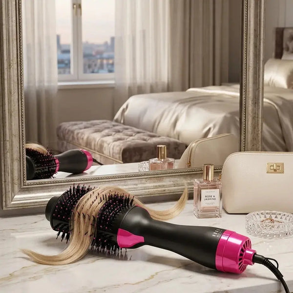 3-in-1 Hair Dryer Volumizer Brush – Blow Dryer, Curler & Styler doha qatar