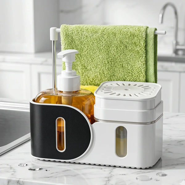 3-in-1 Kitchen Sink Organizer with Soap Dispensers Scrollcart Qatar 