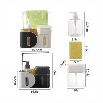 3-in-1 Kitchen Sink Organizer with Soap Dispensers Scrollcart Qatar 