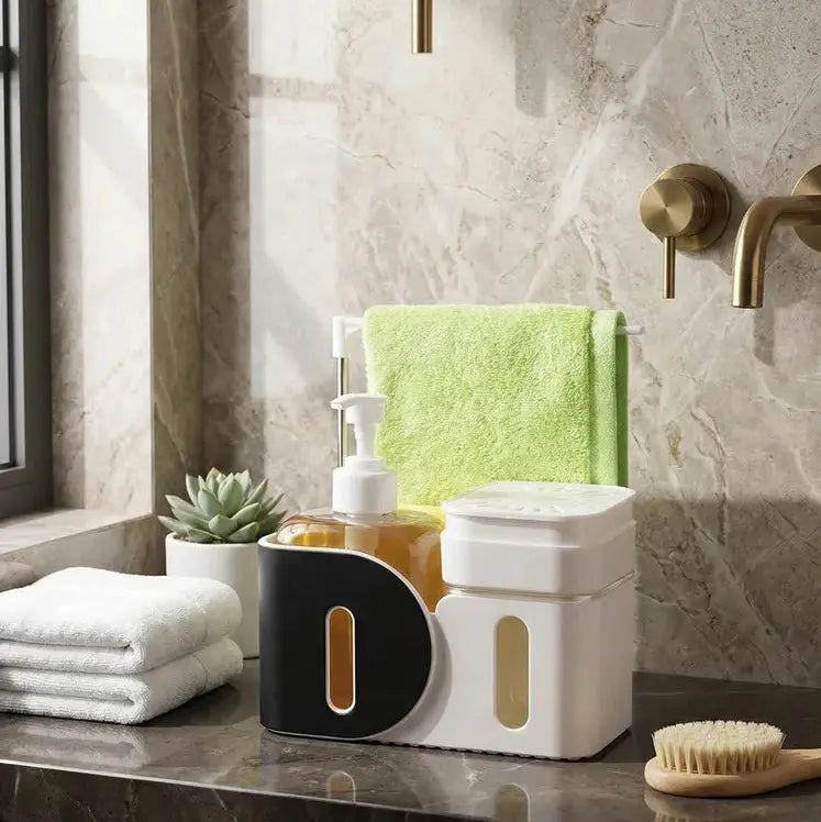 3-in-1 Kitchen Sink Organizer with Soap Dispensers Scrollcart Qatar 