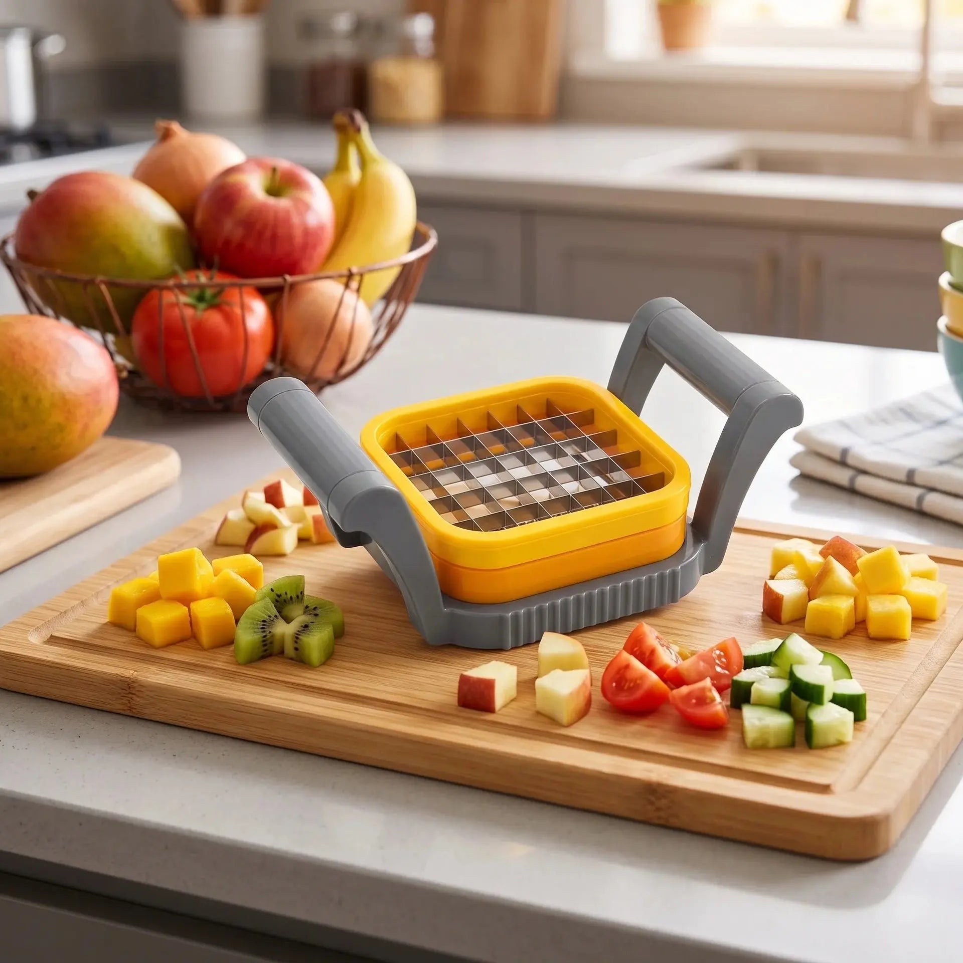 3-in-1 Manual Vegetable Chopper & Fruits Slicer Scrollcart Qatar 