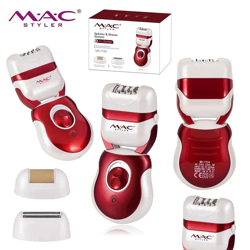 3 in 1 Shaver & Foot Filer Rechargeable Epilator for Women