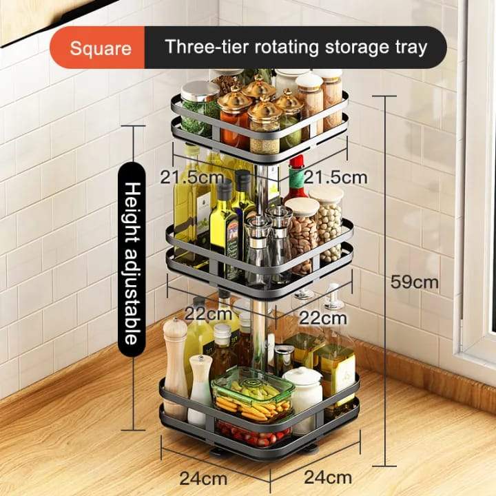 3 layer Adjustable Metal kitchen Organizing Spice Rack Scrollcart Online Shopping Store