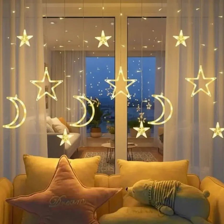 3.5M LED Star Moon String Lights - Ramadan Decor Qatar