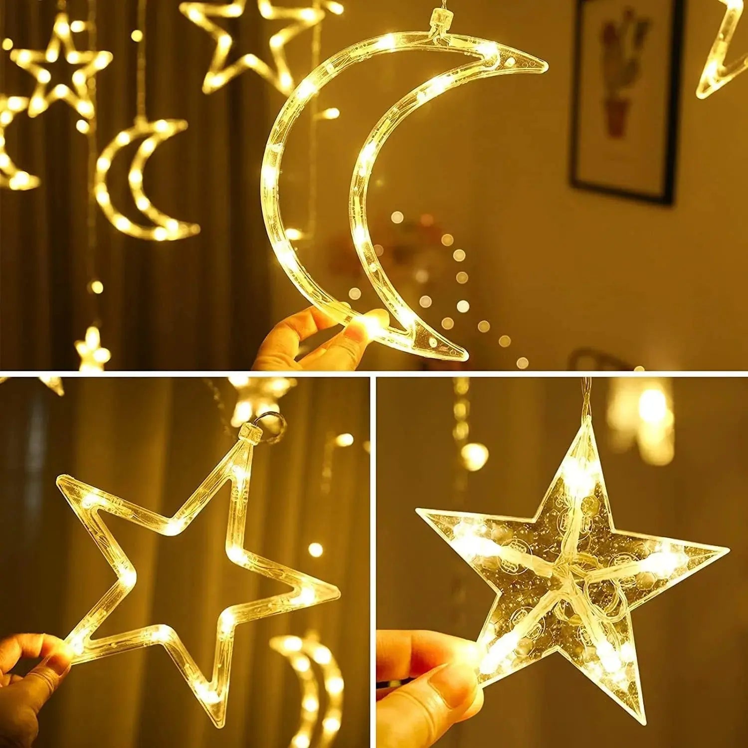 3.5M LED Star Moon String Lights - Ramadan Decor Qatar